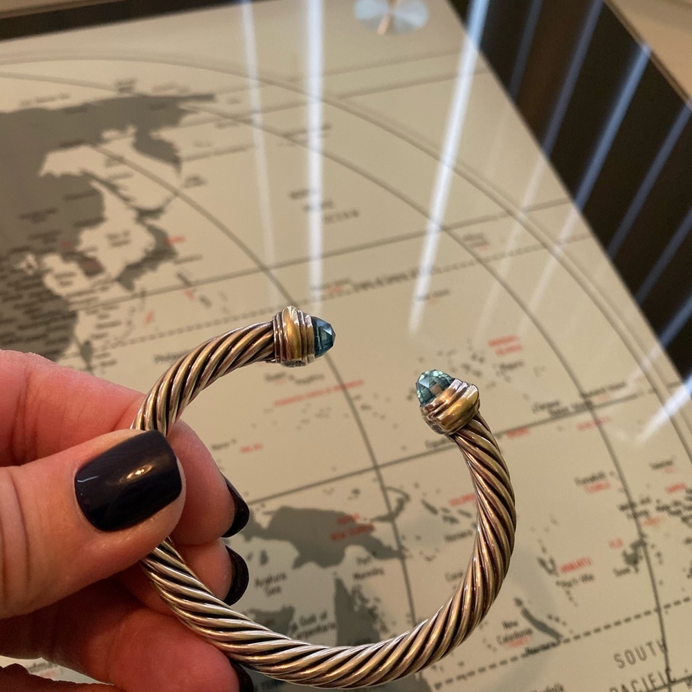 David Yurman 18k and Silver 7mm cable bracelet